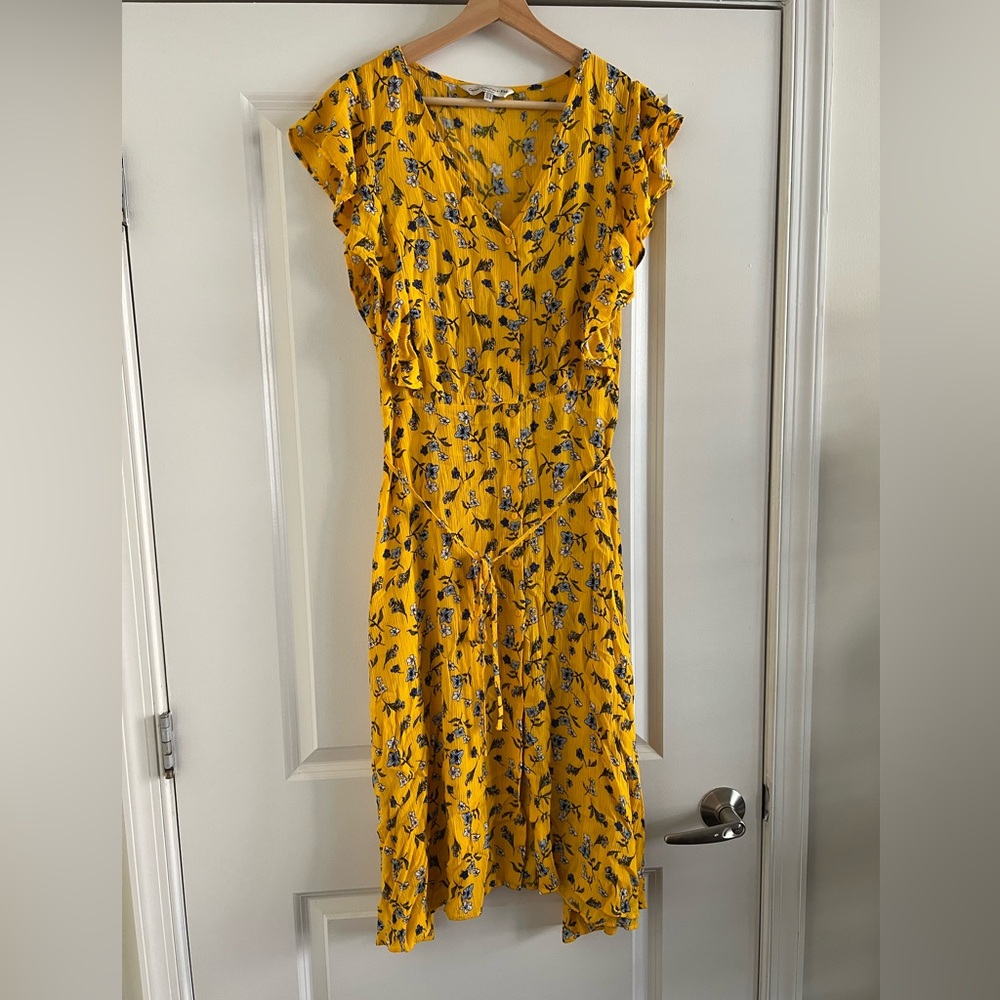 F&F Yellow Floral High Low Dress from Tesco
